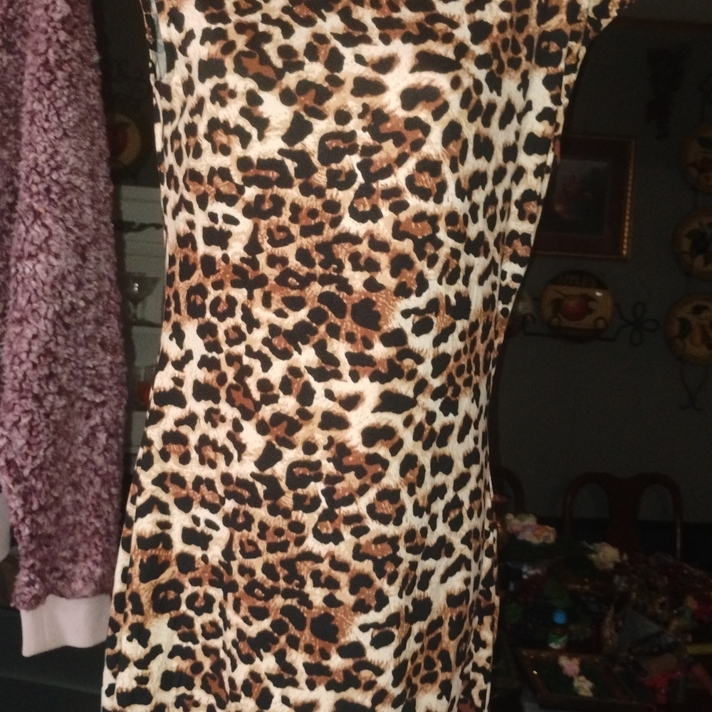 SHEIN Leopard Print Dress - Black and Brown